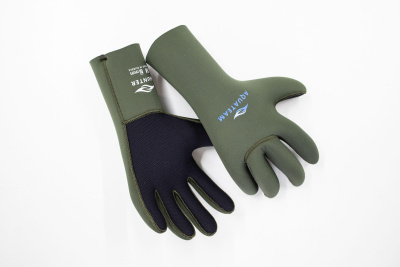 Перчатки Hunter 5-палые 5мм ультраспан/открытая пора олива